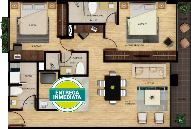Plano Apartamento Tipo 5 Morari 105
